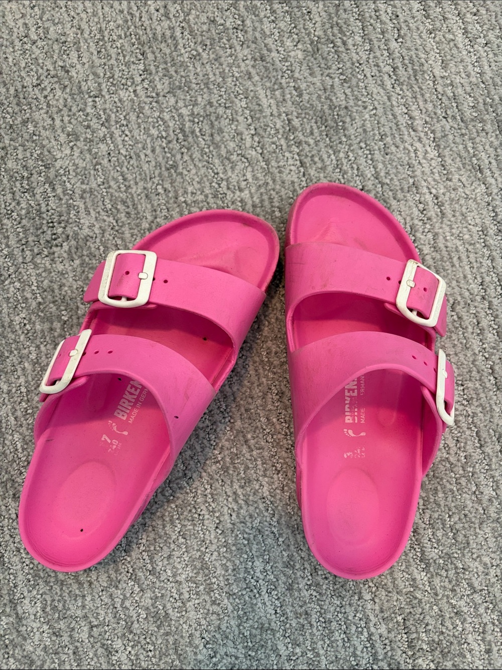 Birkenstock Pink Two-Strap EVA Slide Sandals